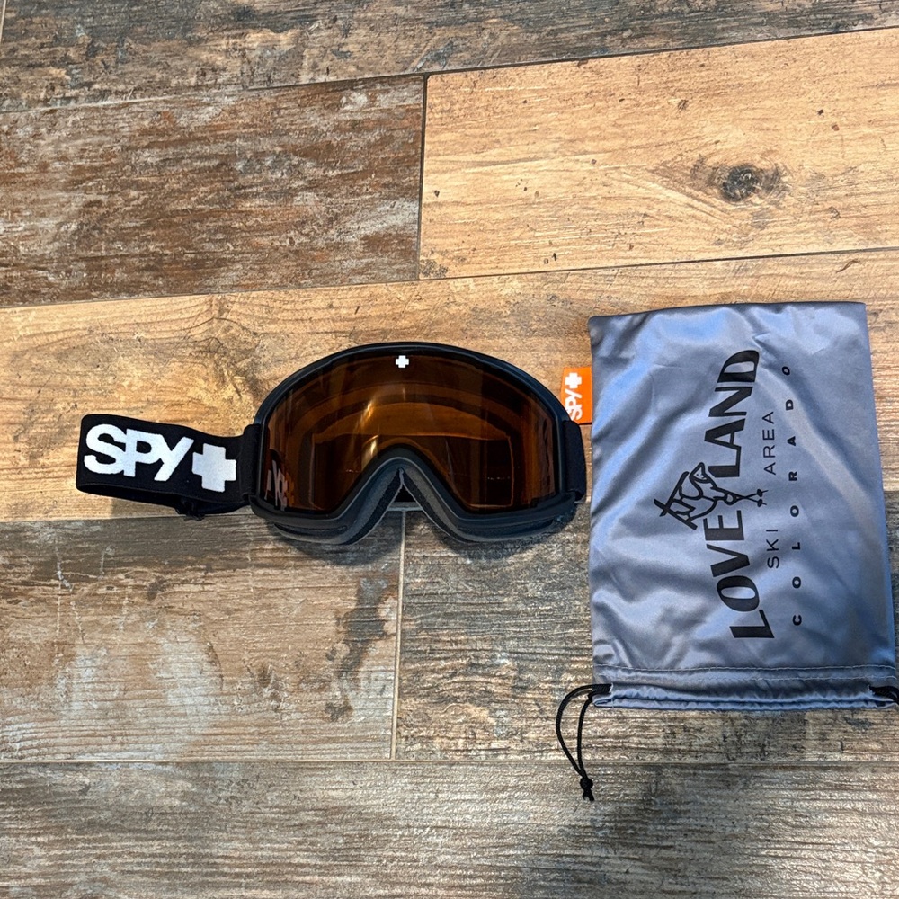 SPY Black Snowboard Ski Goggles with Amber Lens and Black Strap